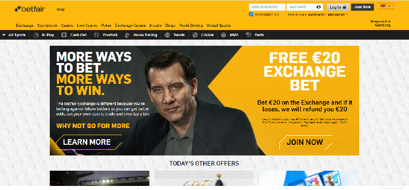 BETFAIR home page